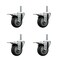 Service Caster 35 Inch Thermoplastic  Rubber Swivel 34 Inch Threaded Stem Caster Set with Total Lock Brake SCC-TSTTL20S3514-TPRB-34212-4 - alternate 1